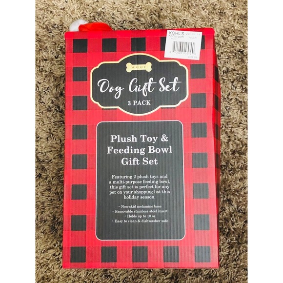 Dog Gift Set feeding bowl Plushies christmas design Santa - Picture 6 of 6